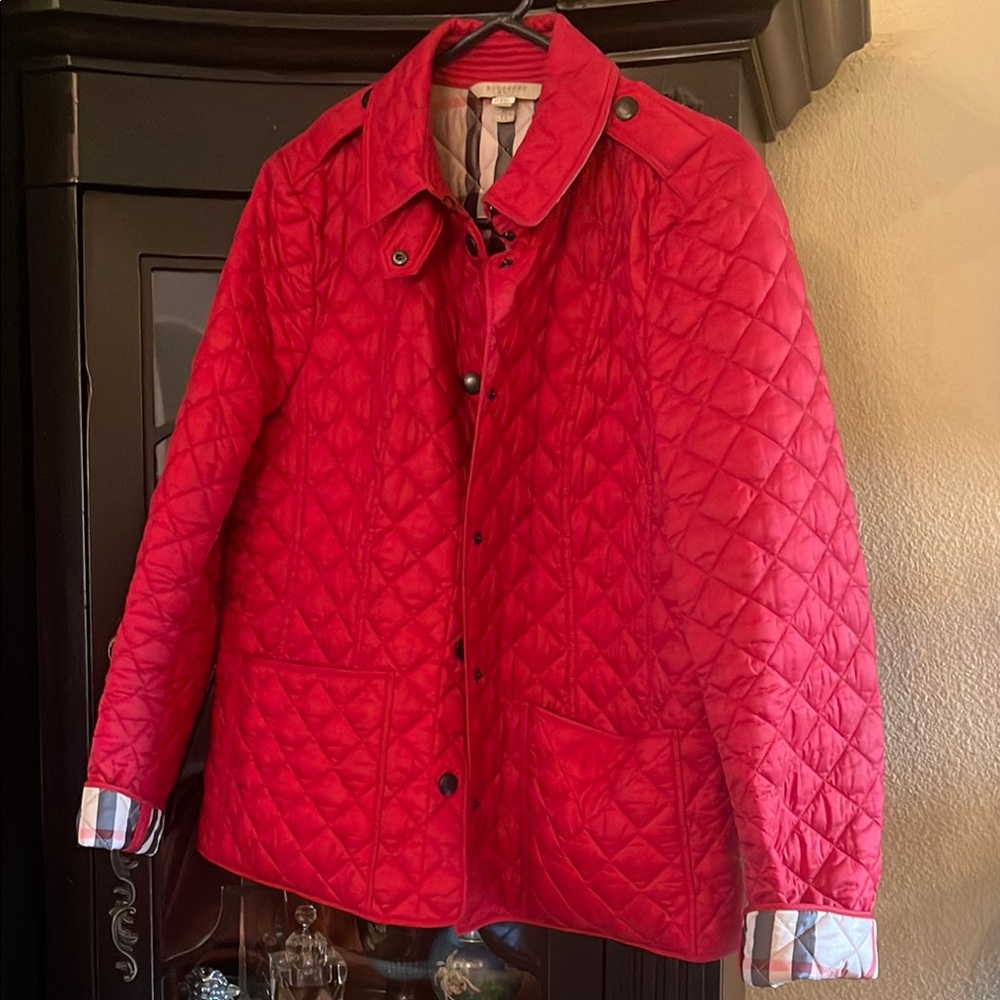 Red Quilted Burberry Women's Jacket purchased at Neiman’s